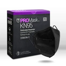 10-100 BLACK PROMASK KN95 Disposable Face Masks 5 Layers Filters 95%+ PFE & BFE