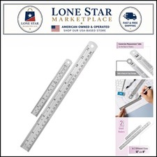 Durable Stainless Steel Rulers: 6" and 12" Sets for School, Office Engineering