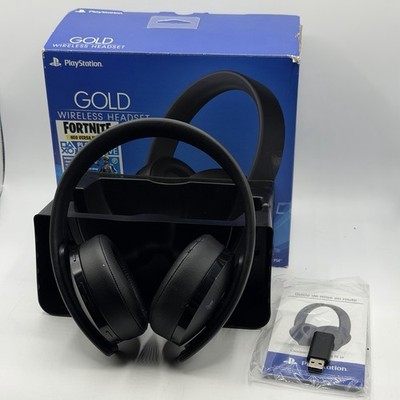 Sony Gold Wireless Headset - Sony PlayStation4 - Black (TESTED & WORK) READ DESC