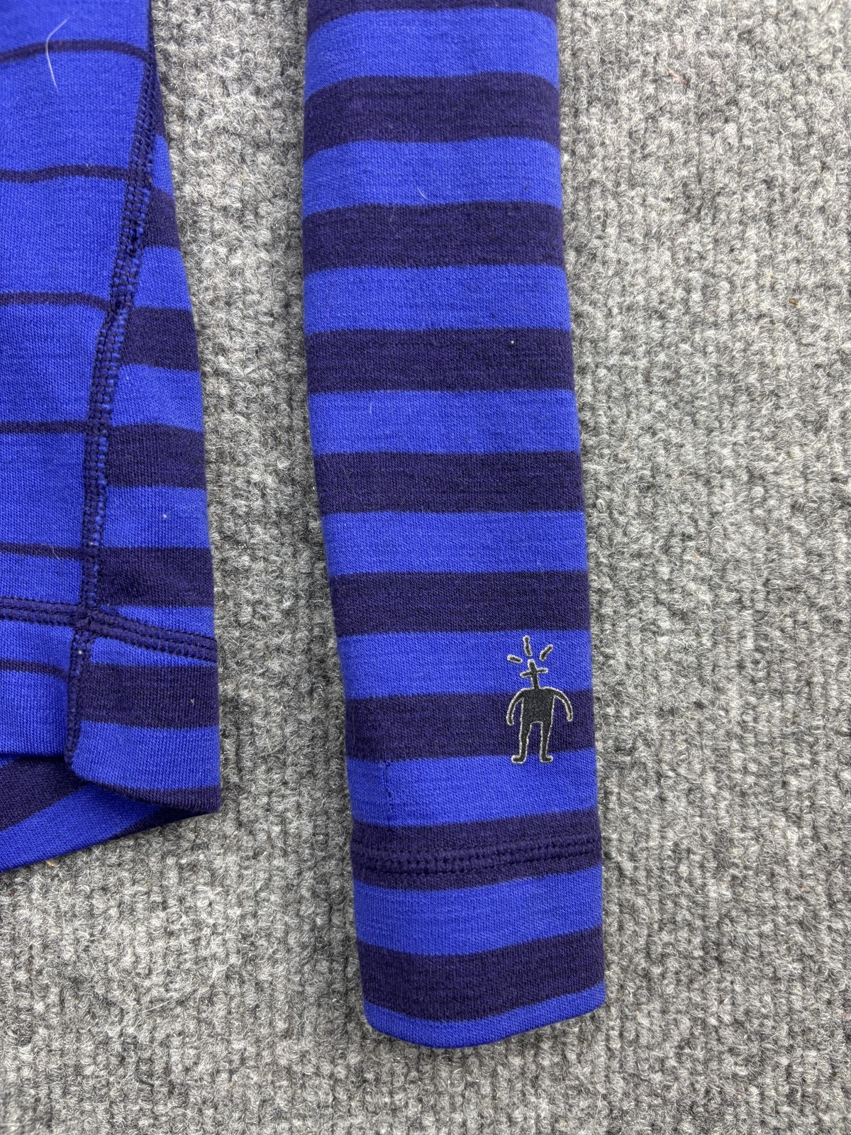 Smartwool Pullover Womens Medium Blue Striped 1/4… - image 2