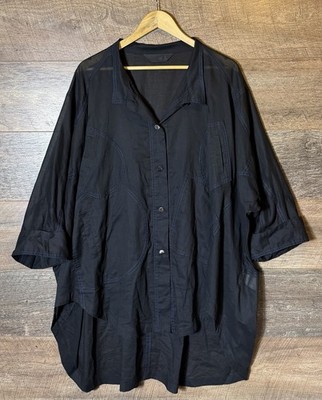 Moyuru Oversize Shirt Jacke Lagenlook Kontrastnähte Tunika Avantgarde - Med