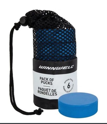 Winnwell Youth 4oz Ice Hockey Training Puck - 6 Pack (Blue)