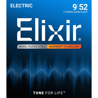 Elixir 12007 Nanoweb Electric 7-String 09-52 - E-Gitarrensaiten