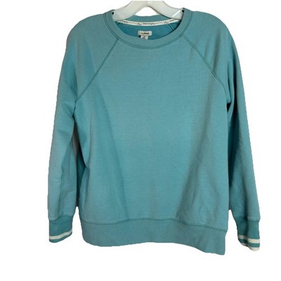 L.L.Bean Sweatshirt Womens XS Outside Everyday Blue/Teal Crewneck Raglan Cozy