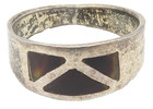 MCA MEXICO 925 Sterling Silver Vintage Inlaid Jasper Pattern Ring Sz 8  RG10882 — photo 1