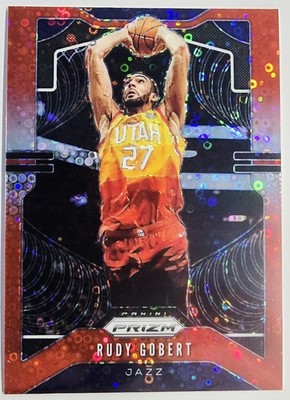 2019-2020 Panini Prizm Fast Break Disco Red Prizm /125 Rudy Gobert #168   