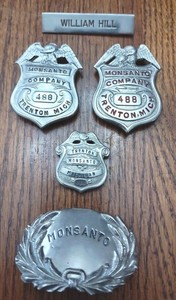 Vintage Rare Retired Monsanto Chemical Company Security Badge Lot: Breast,...