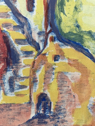 Litografia Arte Incapaci Paesaggio da Sogno Firmato 75 X 56 CM Zöllner Rousseau - Zdjęcie 7 z 16