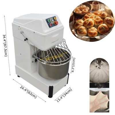 110V 1.5KW Dual Speed Dual Action Flour-mixing Machine 20L Dough Kneader