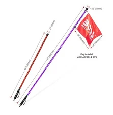 BOSS Audio Systems WP4 ATV Whip - 48 inch, 360 degree RGB (Red/Green/Blue)