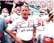 Barry Switzer signed 8x10 Photo Coach Oklahoma Sooners JSA Authentication