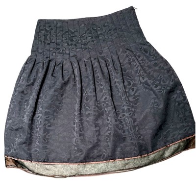 Sharagano Witchy Ghost Animal Print Black Skirt 8