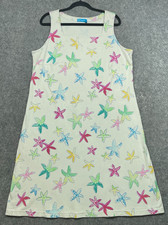 Fresh Produce Dress Womens 1X Beige Starfish Bright Beach Cotton Made in USA