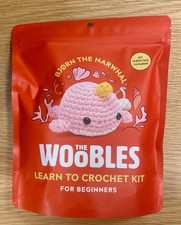 Woobles Bjorn the Narwhal Pink Beginners Learn To Crochet Kit Brand New
