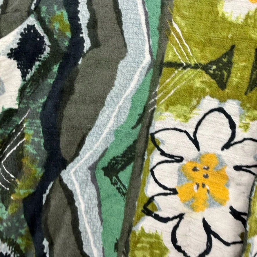 Camisa Hawaiana Iolani Vintage Hombre Mediana Verde Floral Abstracto Campamento Años 70 80 Foto 2 de 4