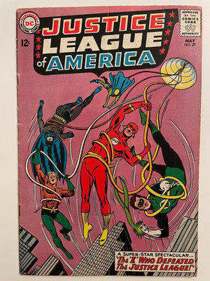 JUSTICE LEAGUE OF AMERICA # 27 (1964) - Silver age comic - est VG- (3.5)