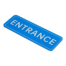 ENTRANCE sign, acrylic 9"x3" car sticker door sticker, blue