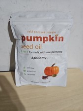 Pumpkin Seed Oil with Saw Palmetto, 3000mg Per Serving, 180 SG Caps Exp 05/2027