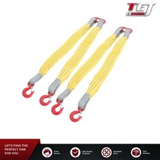 2PCS 4410lb Lifting Slings Straps with Hooks 3.3Ft Yellow Two Leg Rigging Straps