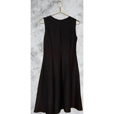 Enfocus Studio Womens Black Textured Chevron Fit and Flare Dress 8 10023