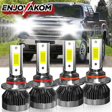 For GMC Sierra 3500 2001-2006 LED Headlight Bulb Kit Combo High Low Beam 4x