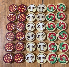 Melissa Doug Wooden Pizza Party Wood Replacement TOPPINGS 36 pieces