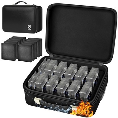 Fireproof Graded Card Storage Box with Lock, Water Resistant Sports Card Slab...