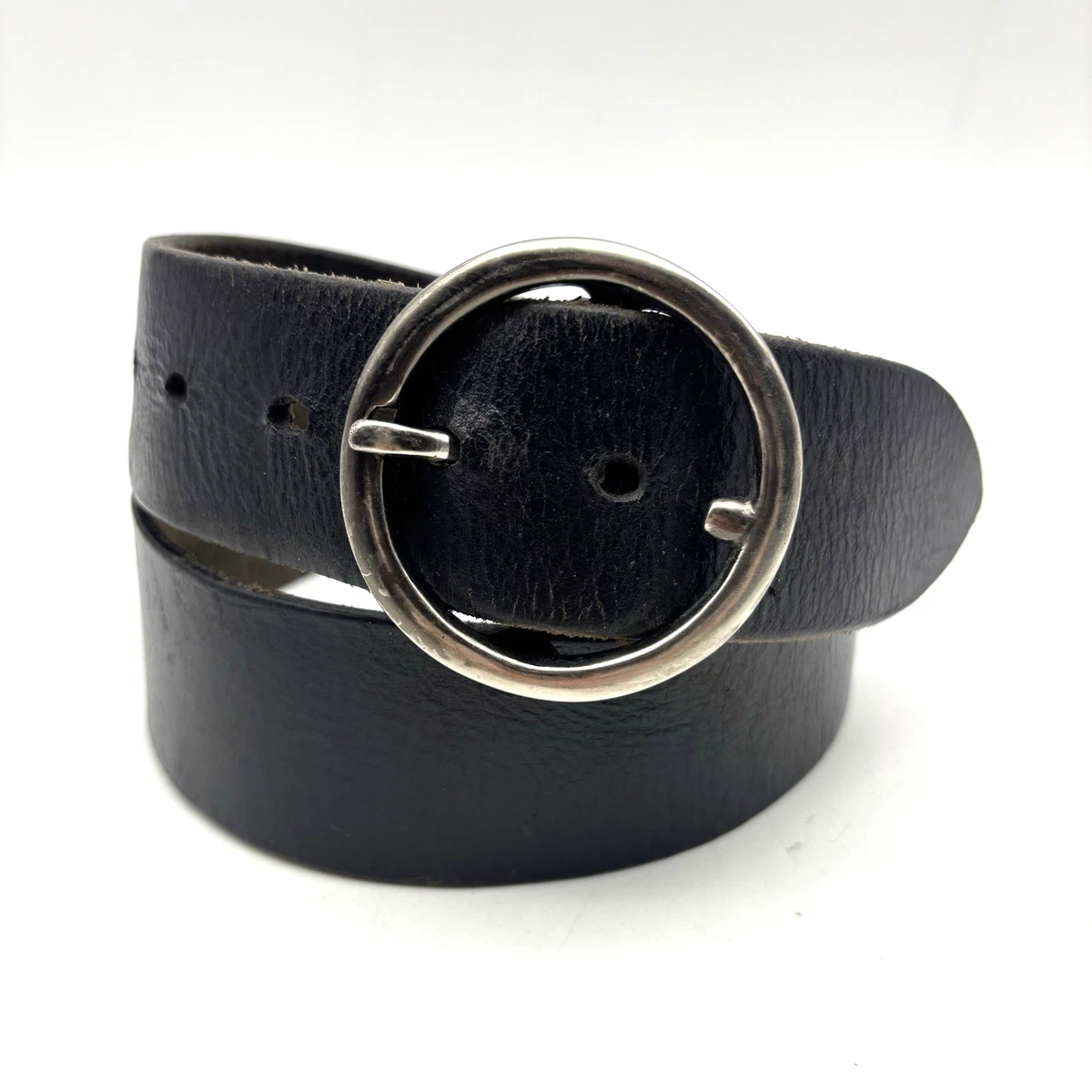 COP COPINE 100% Genuine Leather Studded Statement Belt Logo Women’s Sz Medium ??‍⬛vtg Cop Copine black ribbed jacket with faux leather  main image 3