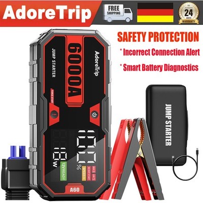 Auto KFZ Starthilfe 6000A Car Jump Starter Ladegerät Booster Powerbank PKW 12V