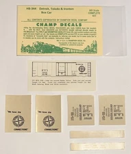 CHAMP HO DECAL-DETROIT, TOLEDO & IRONTON/DT&I 40’ PLUG DR BOX CAR - #HB-344