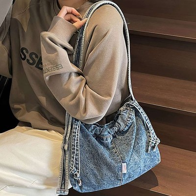 Women's Denim Crossbody Bag Jean Purse Retro Shoulder Handbags Tote Travel