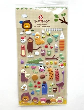Animal Farm Puffy Sticker Sheet Cute Tiny Planner Scrapbooking Journaling Crafts