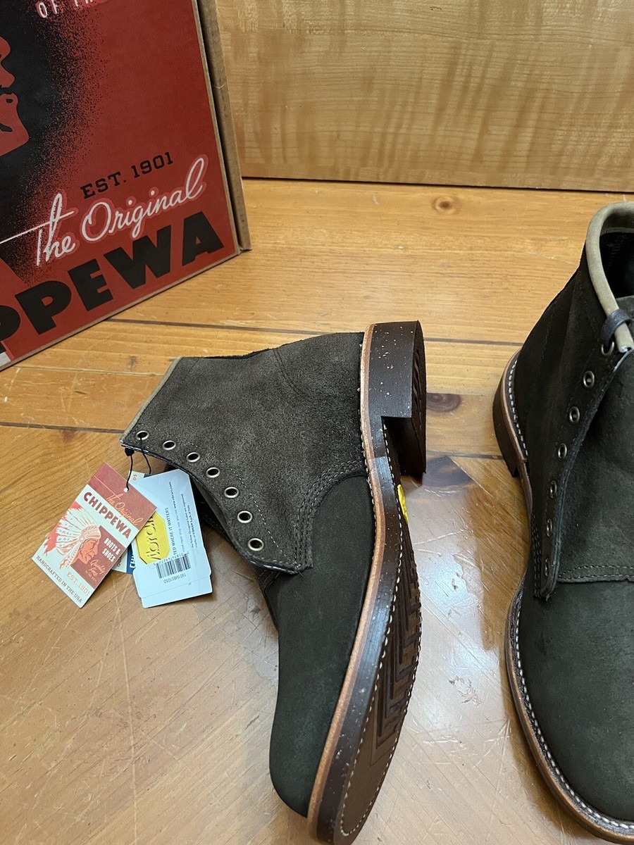Made In USA - 10.5 US Chippewa Boots -SUEDE - Chocolate Moss
