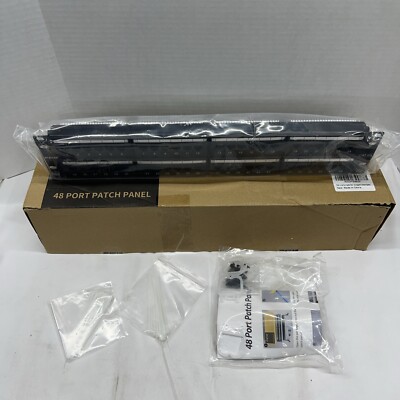 48 Port Cat6a Patch Panel 110 RJ45 Network LAN 1U 19'' Rack Mount Server Cabinet