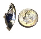 10k white gold .06ct diamond lab grown trillion sapphire pendant slide 2.3g — photo 6
