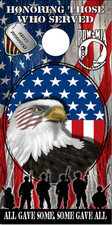 Military Honor Vets Flag 2 Cornhole Wrap Bag Toss Skin Decal Sticker