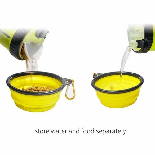 Pet Dog Water Bottle Dog Bowl 2-in-1 Dog Travel Feeder Portable Outdoor - Picture 2 of 28