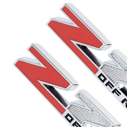 2Pc Door Emblem Badges For Silverado Z71 Off Road Red Chrome 2014-2018 - Bild 2 von 4