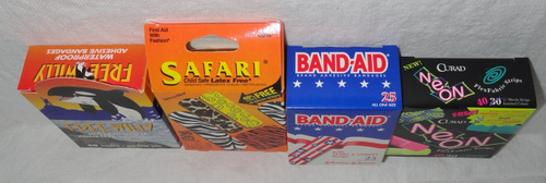 4 nuevos paquetes vendajes adhesivos para niños ~ Safari Curad neón ~ curita patriótica + más - Imagen 5 de 5