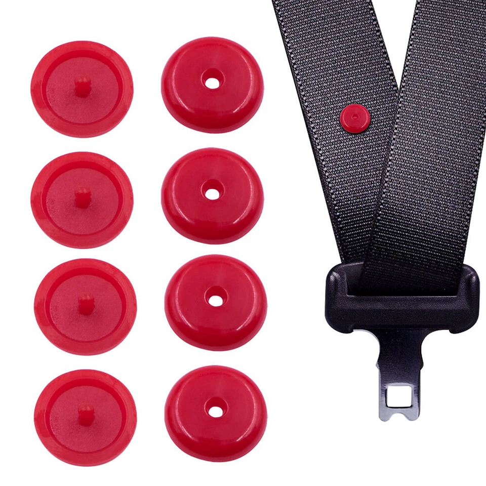 10 pares de clips de hebilla de botón tapón de cinturón de seguridad universal rojo accesorios para automóvil Foto 2 de 4