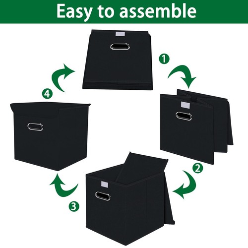 Foldable Storage Bins Cubes Storage Organizer With Lidfabric Cube Storage Box Wi - Picture 6 of 7