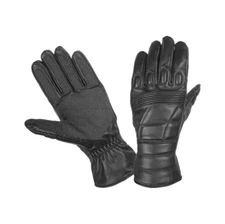 Men's Fireproof Leather Police SWAT Riot Gloves Military Training Carbon-Tek Blk
