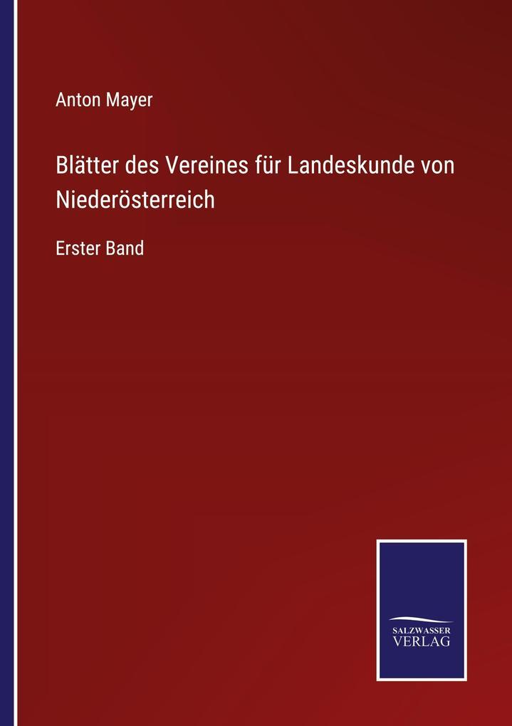 Thumbnail - Blätter Des Vereines Für Landeskunde Von Niederösterreich | Anton