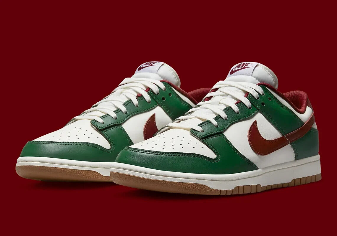 Nike Dunk Low Retro Shoes White Team Red Gorge Green FB7160 Nike Dunk Low Retro Shoes White Team Red Gorge Green FB7160