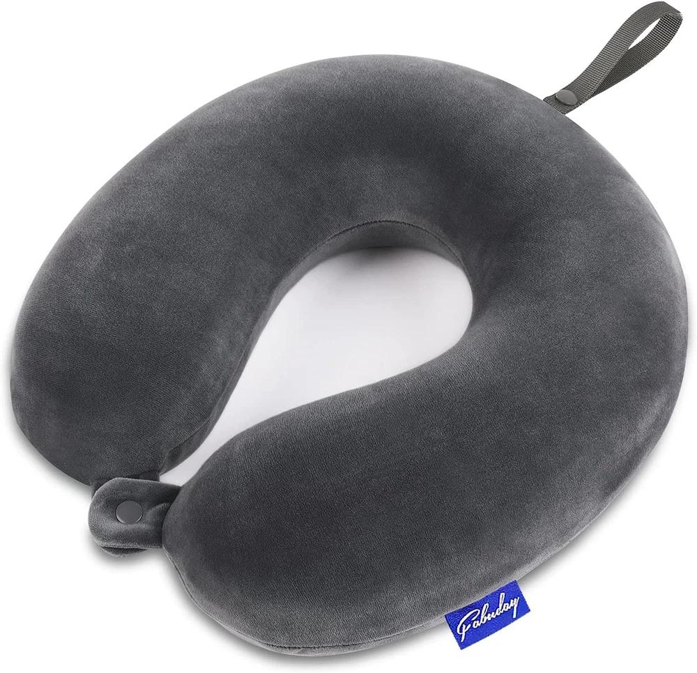 Memory Foam Travel Neck Pillow for Airplanes Cars and Home