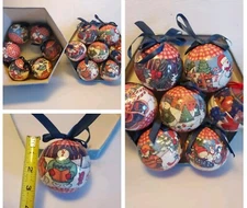 Vintage Papier-mâché Christmas Ornaments 12 Frosty and Friends￼ 1996 Gift Box