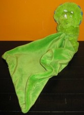 Waddle Green Plush Dinosaur Security Blanket Baby Lovey Toy Rattle Triceratops