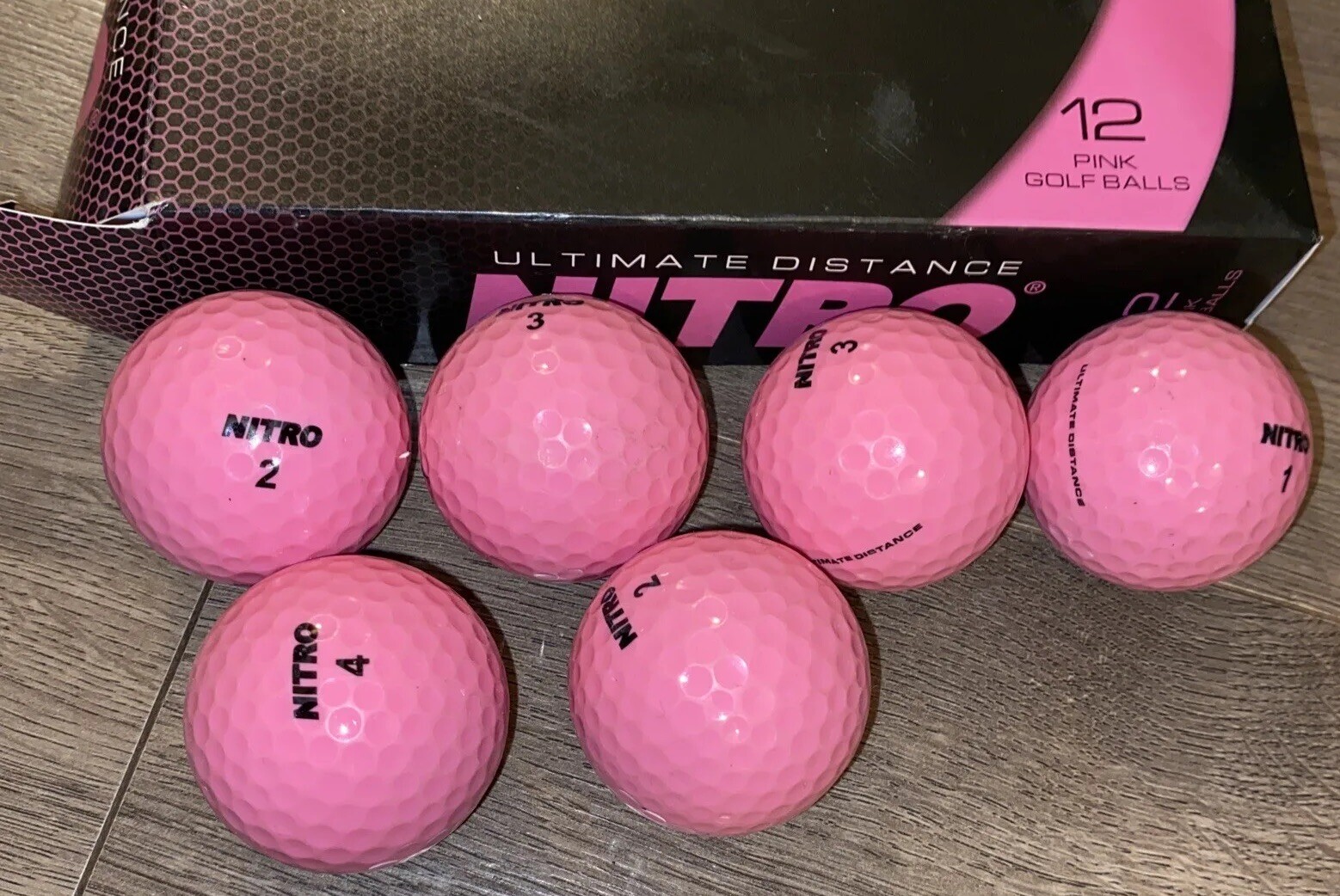 Nitro Golf Ultimate Distance Golf Balls Pink 12 Pack