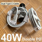 For iPhone 15 Pro Plus iPad Samsung 40W Usb-C Fast Car Charger Pd Type-C Cable