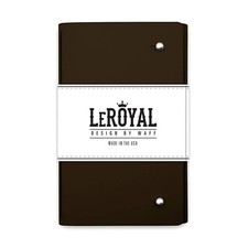 NEW WAFF Le Royal Leather Cover Notebook Journal Lined Paper 5.75" x 4" Black